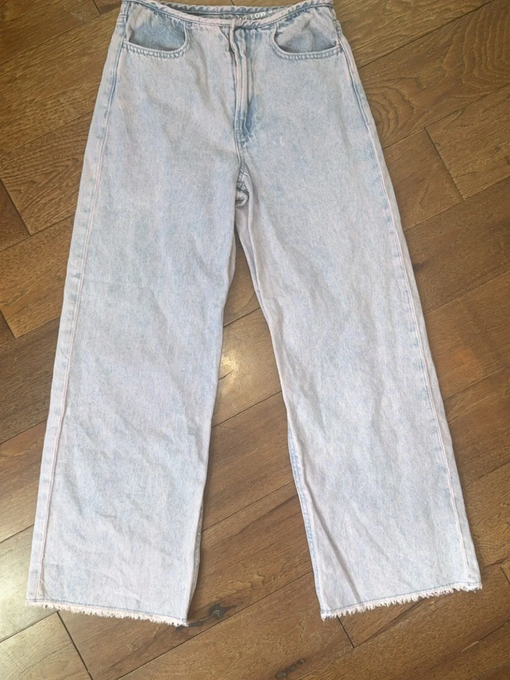 GAPkids Pink Acid Washed Loe Stride Wide-Leg Jeans